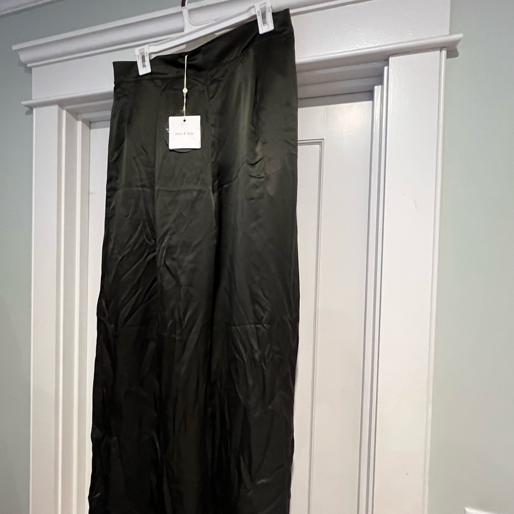 Sass & Bide Forever Now Pant - 100% Silk - Olive Green - Sz. 14 - NWT - Picture 8 of 15